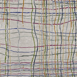 HomeRoots 5' X 8' Beige Gold And Blue Striped Washable Area Rug – Durable, Stain-Resistant, UV Protected Style! 678588