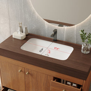 English Elm 36" Freestanding Bathroom Vanity Sintered Stone Top Ceramic Sink Stainless Steel Legs Brown,Gold,Walnut,White W3136S00071
