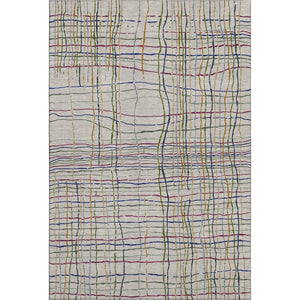 HomeRoots 9' X 12' Durable Beige Gold and Blue Striped Area Rug - Washable, UV Protected, Perfect for Homes! 678591