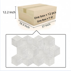 English Elm Hexagon Snow Mountain White Marble Tiles - Textured, 3D Fluted Design For Elegant Bathroom Walls W1696P262342