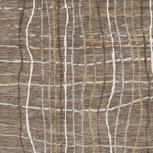 HomeRoots 5' X 8' Washable Taupe Ivory Gold Striped Area Rug - Durable, Stylish, UV Protected for Every Home 678600