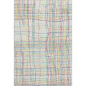 HomeRoots 5' X 8' Vibrant Striped Washable Area Rug with UV Protection – Perfect for High-Traffic Spaces! 678606