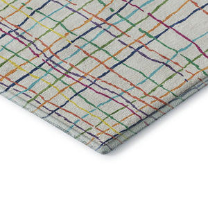 HomeRoots 5' X 8' Vibrant Striped Washable Area Rug with UV Protection – Perfect for High-Traffic Spaces! 678606