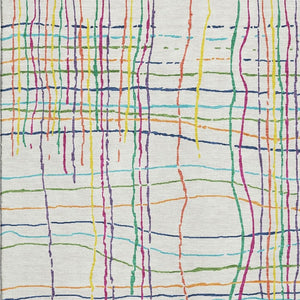 HomeRoots 5' X 8' Vibrant Striped Washable Area Rug with UV Protection – Perfect for High-Traffic Spaces! 678606