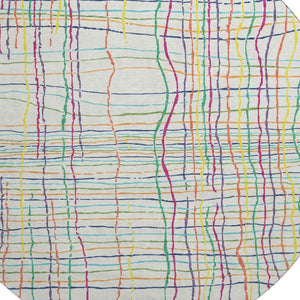 HomeRoots 8' Vibrant Striped Round Rug with UV Protection - Washable, Durable, Perfect for Indoor & Outdoor Use 678607