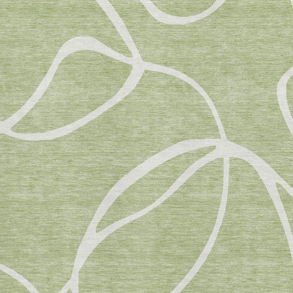 HomeRoots 10' X 14' Artichoke Green Abstract Area Rug with UV Protection - Washable, Stain-Resistant & Stylish! 678616