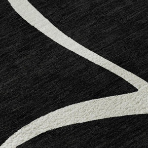 HomeRoots 10' X 14' Black And Ivory Abstract Area Rug - Stylish, Washable, UV-Protected, Perfect for High-Traffic Homes 678622