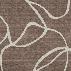 HomeRoots 5' X 8' Abstract Brown and Beige Area Rug - Washable, UV Protected, Durable for Family Living Spaces 678624