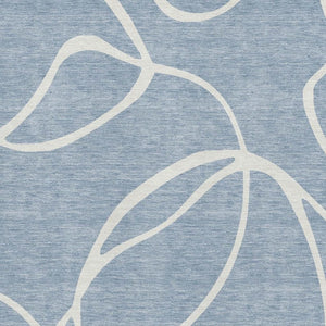 HomeRoots 5' X 8' Denim Blue & Ivory Abstract Rug – Washable, Stain Resistant, UV Protected for High-Traffic Areas 678630