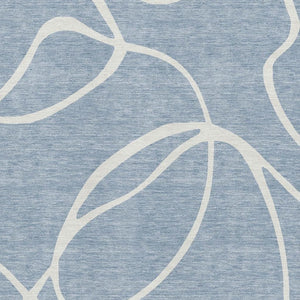 HomeRoots 10' Denim Blue & Ivory Abstract Area Rug - Washable, UV Protected, Durable for Homes with Kids & Pets 678634