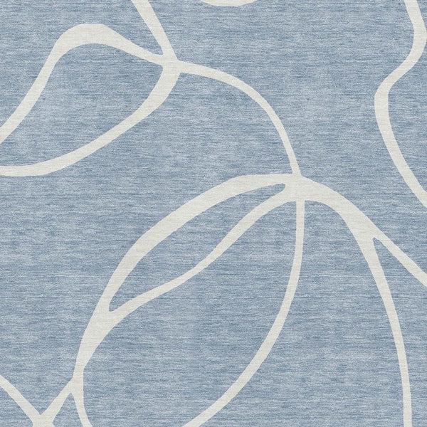HomeRoots 10' Denim Blue & Ivory Abstract Area Rug - Washable, UV Protected, Durable for Homes with Kids & Pets 678634