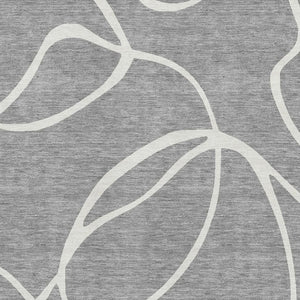 HomeRoots 9' X 12' Gray And Ivory Abstract Washable Area Rug – Stylish, Durable, UV Protected for Busy Homes! 678645