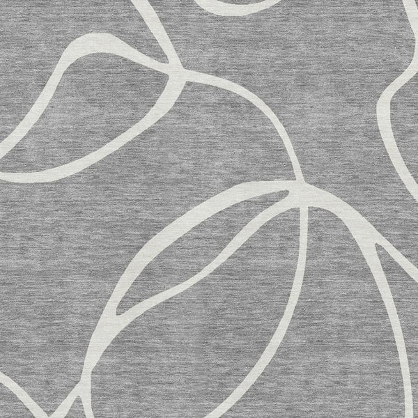 HomeRoots 9' X 12' Gray And Ivory Abstract Washable Area Rug – Stylish, Durable, UV Protected for Busy Homes! 678645