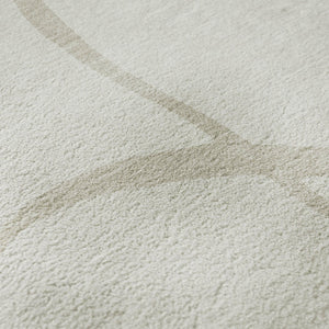 HomeRoots 8' X 10' Ivory And Beige Abstract Area Rug - Washable, UV Protected, Stylish for Modern Homes 678650