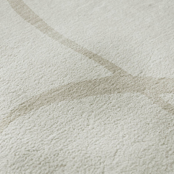 HomeRoots 8' X 10' Ivory And Beige Abstract Area Rug - Washable, UV Protected, Stylish for Modern Homes 678650