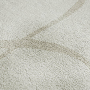 HomeRoots 8' X 10' Ivory And Beige Abstract Area Rug - Washable, UV Protected, Stylish for Modern Homes 678650