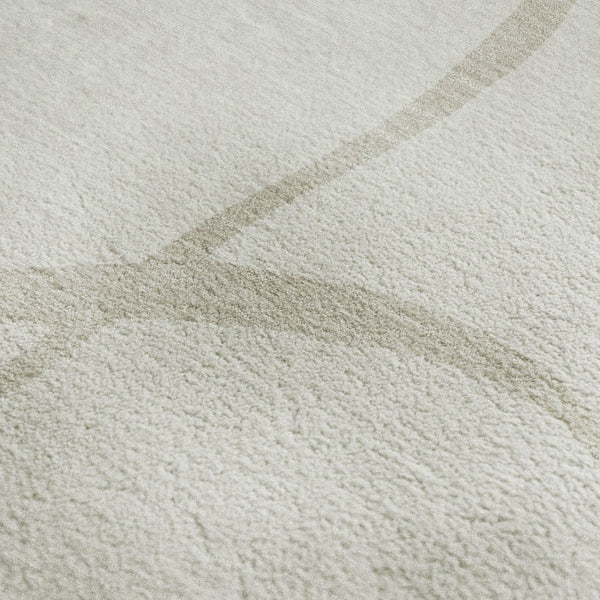 HomeRoots 8' X 10' Ivory And Beige Abstract Area Rug - Washable, UV Protected, Stylish for Modern Homes 678650