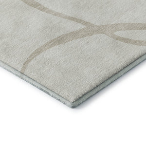 HomeRoots 9' X 12' Ivory and Beige Abstract Area Rug - Washable, UV Protected, Stain Resistant for Modern Homes 678651