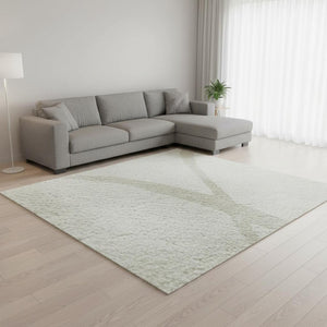 HomeRoots 10' X 14' Ivory And Beige Abstract Area Rug – Modern, Washable, UV-Protected for Family Spaces 678652