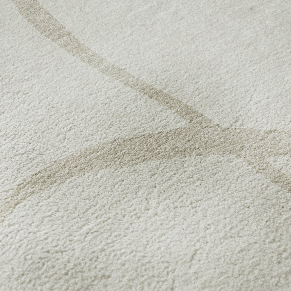 HomeRoots 10' X 14' Ivory And Beige Abstract Area Rug – Modern, Washable, UV-Protected for Family Spaces 678652