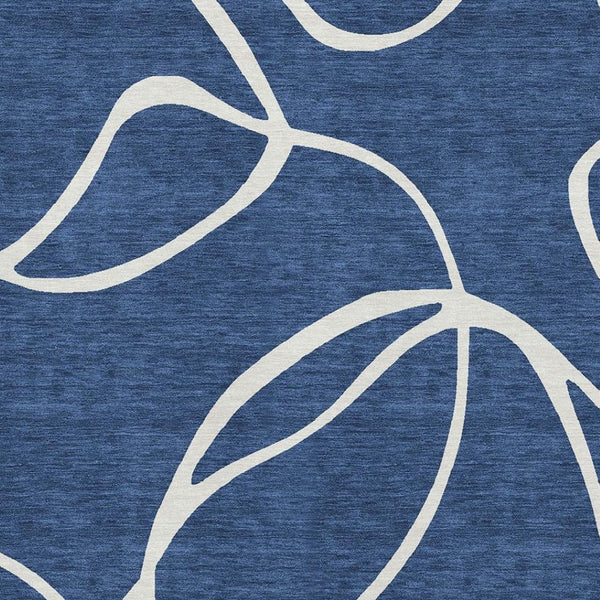HomeRoots 8' X 10' Navy Blue & Ivory Washable Abstract Area Rug with UV Protection - Stylish & Durable Design 678656