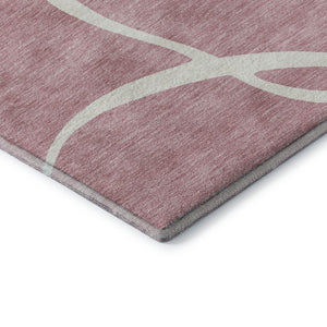 HomeRoots 10' X 14' Pink and Ivory Abstract Area Rug - Washable, UV Protected, Perfect for Modern Living Spaces! 678664