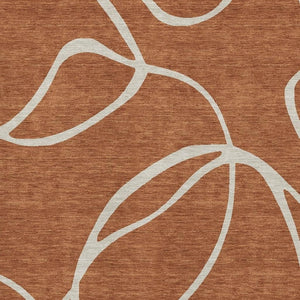 HomeRoots 8' X 10' Rust and Beige Abstract Area Rug – Durable, Washable, UV-Resistant for Family-Friendly Spaces 678668