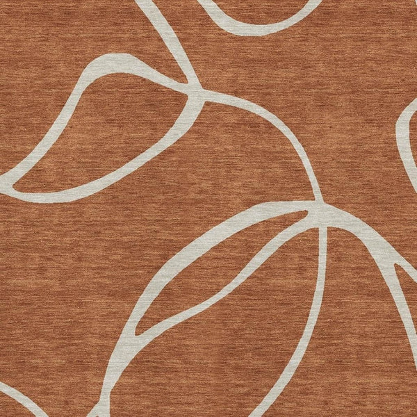 HomeRoots 8' X 10' Rust and Beige Abstract Area Rug – Durable, Washable, UV-Resistant for Family-Friendly Spaces 678668