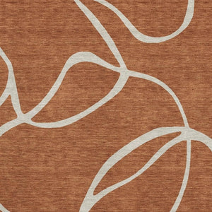 HomeRoots 9' X 12' Rust and Beige Abstract Area Rug – Stylish, Washable, UV-Protected for Busy Homes and Pets 678669