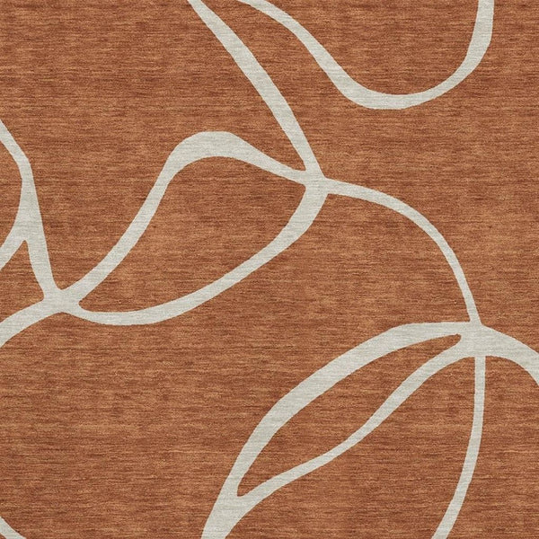 HomeRoots 9' X 12' Rust and Beige Abstract Area Rug – Stylish, Washable, UV-Protected for Busy Homes and Pets 678669