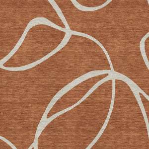 HomeRoots 10' X 14' Washable Abstract Area Rug in Rust & Beige - UV Protection, Stain-Resistant for Homes 678670