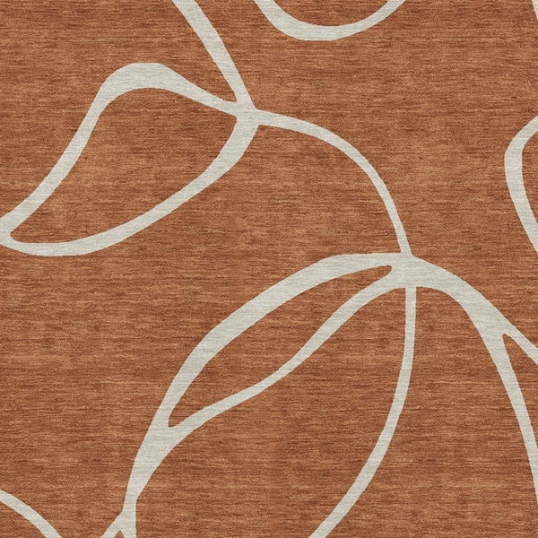 HomeRoots 10' X 14' Washable Abstract Area Rug in Rust & Beige - UV Protection, Stain-Resistant for Homes 678670