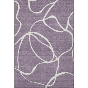 HomeRoots 5' X 8' Vibrant Purple and Ivory Abstract Area Rug - Soft, Washable, UV-Protected, Family-Friendly Design 678672