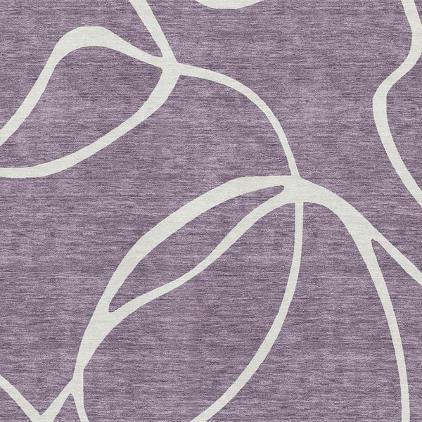 HomeRoots 9' X 12' Purple and Ivory Abstract Area Rug - Washable, UV-Protected, Durable for High-Traffic Spaces 678675