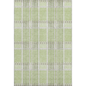 HomeRoots 8' X 10' Artichoke Green Plaid Area Rug – Washable, UV-Protected, Stylishly Durable for Homes with Kids 678698