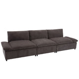 English Elm [ Video Provided] 119.5'' 3 Seater Sofa With 2 Storage Units , For Living Room, Office, Apartment