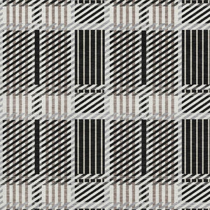 HomeRoots 9' X 12' Washable Plaid Area Rug in Black, Ivory & Taupe – Durable, Stain-Resistant, UV Protected! 678705