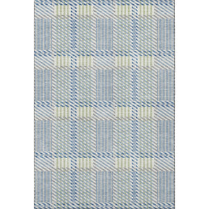 HomeRoots 5' X 8' Stylish Denim Blue Plaid Area Rug - Washable, UV-Protected, Durable for Homes with Kids & Pets 678708