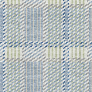HomeRoots 9' X 12' Denim Blue Plaid Washable Area Rug with UV Protection – Stylish, Durable & Family-Friendly Décor 678711