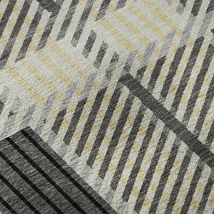 HomeRoots 10' X 14' Gray Beige Ivory Plaid Area Rug - Durable, Washable, UV Protected for Homes with Kids & Pets 678724