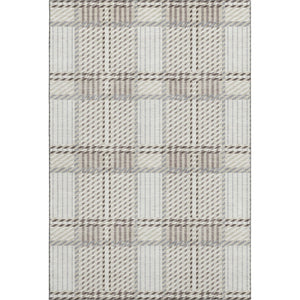 HomeRoots 9' X 12' Washable Ivory Taupe Gray Plaid Area Rug with UV Protection - Durable, Stain-Resistant Comfort 678729
