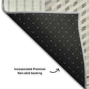 HomeRoots 10' X 14' Ivory Taupe & Gray Plaid Washable Area Rug - Durable, Stain Resistant, UV Protected Design! 678730