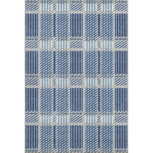 HomeRoots 8' X 10' Stylish Navy Blue Plaid Area Rug - Washable, UV-Protected, Durable for Family Homes & Pets 678740