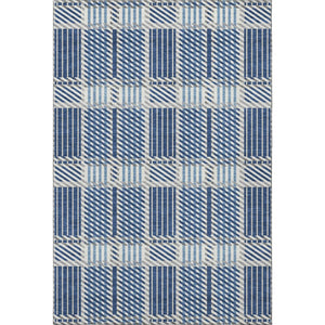 HomeRoots 8' X 10' Stylish Navy Blue Plaid Area Rug - Washable, UV-Protected, Durable for Family Homes & Pets 678740