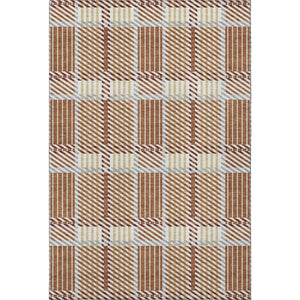 HomeRoots 10' X 14' Rust Beige and Gray Plaid Area Rug - Washable, UV Protected, Perfect for Family Spaces 678748