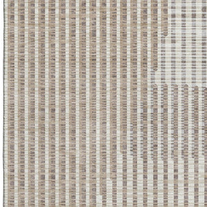 HomeRoots 9' X 12' Beige and Taupe Geometric Area Rug – Washable, UV-Protected, Ideal for High-Traffic Spaces! 678765