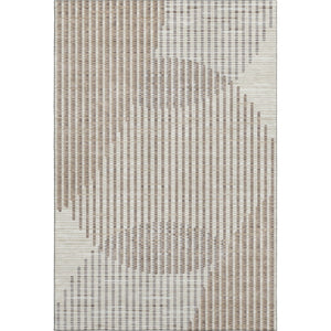HomeRoots 10' X 14' Contemporary Beige & Taupe Geometric Area Rug – Washable, Stain Resistant, UV Protected 678766