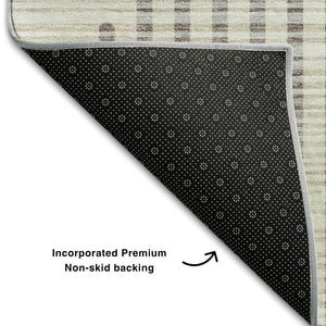 HomeRoots 10' X 14' Contemporary Beige & Taupe Geometric Area Rug – Washable, Stain Resistant, UV Protected 678766