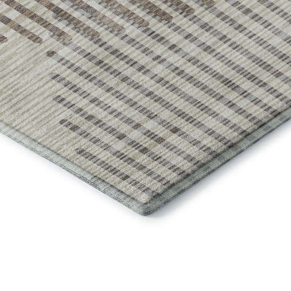 HomeRoots 10' X 14' Contemporary Beige & Taupe Geometric Area Rug – Washable, Stain Resistant, UV Protected 678766