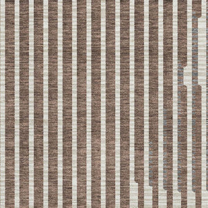 HomeRoots 5' X 8' Brown And Ivory Geometric Area Rug – Washable, UV-Protected, Perfect for Homes with Kids & Pets 678768